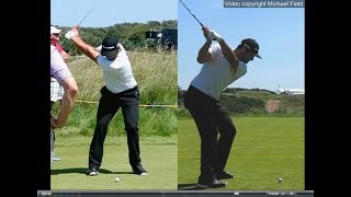 Jon Rahm golf swing  Long Iron faceon amp downtheline July 2017 [upl. by Mistrot465]