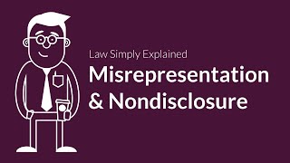 Misrepresentation and Nondisclosure  Contracts  Defenses amp Excuses [upl. by Adnat]