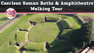 CAERLEON ROMAN BATHS amp AMPHITHEATRE WALES  Walking Tour  Pinned on Places [upl. by Ahsenad539]