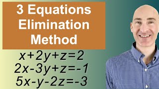 Solving Systems of 3 Equations Elimination [upl. by Auqenet638]