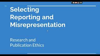 Selective Reporting and Misrepresentation of data Research and Publication ethics Phd coursework [upl. by Asiled]